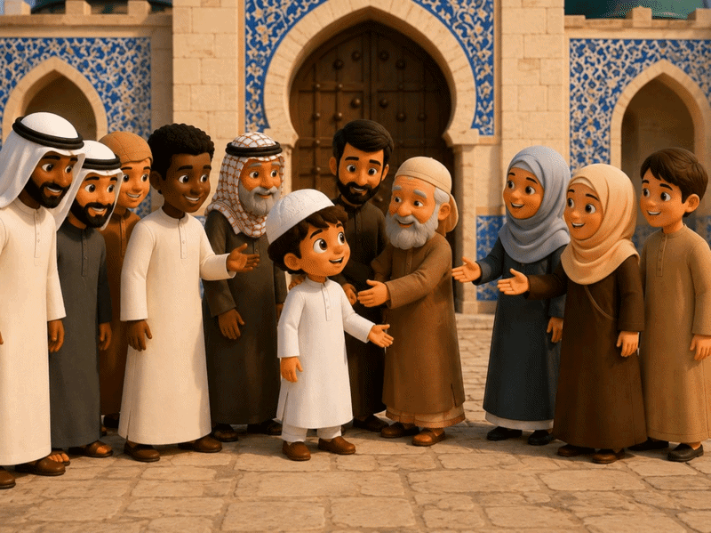 Group going to the mosque