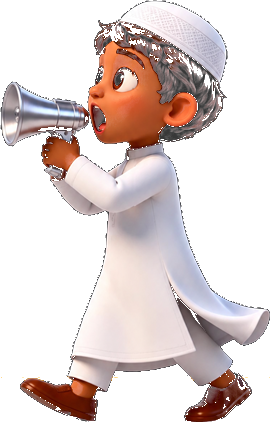Boy with loud speaker